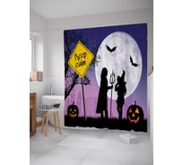 Штора (занавеска) для ванной JoyArty "Встреча ведьм" из сатена, 180х200 см с крючками, sc_4615