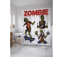 Штора (занавеска) для ванной JoyArty из сатена, 180х200 см с крючками sc_36411