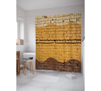 Штора (занавеска) для ванной JoyArty "Старая кирпичная кладка" из сатена, 180х200 см с крючками, sc_55727