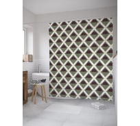 Штора (занавеска) для ванной JoyArty "Геометрический закат" из сатена, 180х200 см с крючками, sc_59271