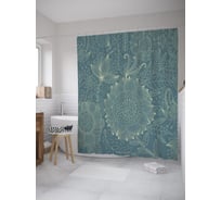 Штора (занавеска) для ванной JoyArty "Подсолнухи в стиле дудл" из сатена, 180х200 см с крючками, sc_60804