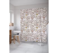 Штора (занавеска) для ванной JoyArty "Толпа котов" из сатена, 180х200 см с крючками, sc_58279