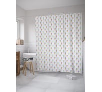 Штора (занавеска) для ванной JoyArty "Разноцветное мороженое" из сатена, 180х200 см с крючками, sc_59034