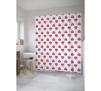 Штора (занавеска) для ванной JoyArty "Полные сердца" из сатена, 180х200 см с крючками, sc_60601