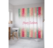 Штора (занавеска) для ванной JoyArty "Рождество в снежинку" из сатена, 180х200 см с крючками, sc_53683
