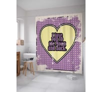 Штора (занавеска) для ванной JoyArty "Серце с точками" из сатена, 180х200 см с крючками, sc_46217