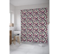 Штора (занавеска) для ванной JoyArty "Многослойность горошка" из сатена, 180х200 см с крючками, sc_59380