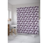 Штора (занавеска) для ванной JoyArty "Розы на этносе" из сатена, 180х200 см с крючками, sc_59065