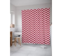 Штора (занавеска) для ванной JoyArty "Линии зигзага" из сатена, 180х200 см с крючками, sc_52789