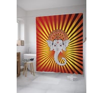 Штора (занавеска) для ванной JoyArty "Священный слон поп-арт" из сатена, 180х200 см с крючками, sc_59858