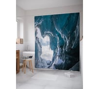 Штора (занавеска) для ванной JoyArty "Пещера во льду" из сатена, 180х200 см с крючками, sc_53572