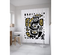 Штора (занавеска) для ванной JoyArty "Этнический Ганеша" из сатена, 180х200 см с крючками, sc_59849