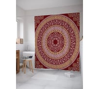 Штора (занавеска) для ванной JoyArty "Орнаменты древней эпохи" из сатена, 180х200 см с крючками, sc_53985