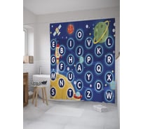 Штора (занавеска) для ванной JoyArty "Раскладка клавиатуры" из сатена, 180х200 см с крючками, sc_55285