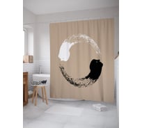 Штора (занавеска) для ванной JoyArty "Притяжение противоположностей" из сатена, 180х200 см с крючками, sc_58792