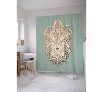 Штора (занавеска) для ванной JoyArty "Третий глаз" из сатена, 180х200 см с крючками, sc_58789
