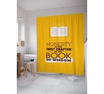 Штора (занавеска) для ванной JoyArty "Честность - первая глава в книге мудрости" из сатена, 180х200 см с крючками, sc_52945