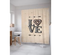 Штора (занавеска) для ванной JoyArty "Любовь бохо" из сатена, 180х200 см с крючками, sc_53000