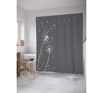 Штора (занавеска) для ванной JoyArty "Сердечный одуванчик" из сатена, 180х200 см с крючками, sc_58188