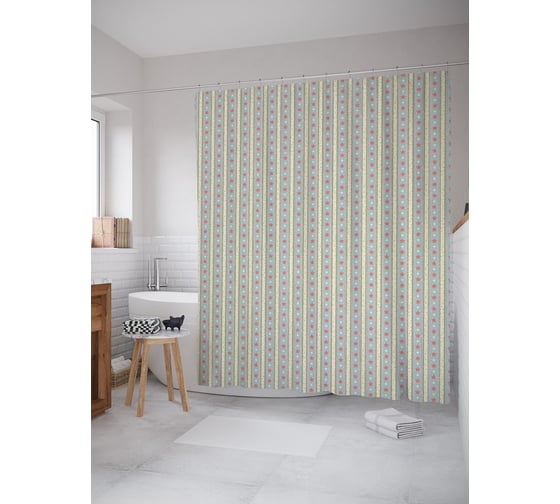 Штора (занавеска) для ванной JoyArty "Звездные столбы" из сатена, 180х200 см с крючками, sc_57650 1