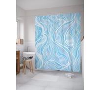 Штора (занавеска) для ванной JoyArty "Абстрактная изморозь" из сатена, 180х200 см с крючками, sc_54091