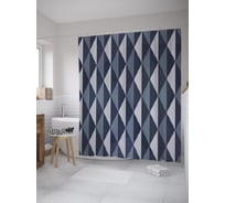 Штора (занавеска) для ванной JoyArty "Точечные ромбы" из сатена, 180х200 см с крючками, sc_59266