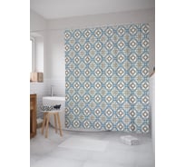 Штора (занавеска) для ванной JoyArty "Марокканский вектор" из сатена, 180х200 см с крючками, sc_53615