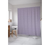 Штора (занавеска) для ванной JoyArty "Орнаменты в ромбах и квадратах" из сатена, 180х200 см с крючками, sc_57630