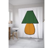 Штора (занавеска) для ванной JoyArty "Декоративная настольная лампа" из сатена, 180х200 см с крючками, sc_60255