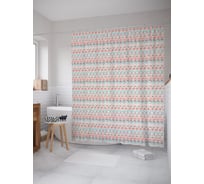 Штора (занавеска) для ванной JoyArty "Этнические орнаментальные зарисовки" из сатена, 180х200 см с крючками, sc_57682