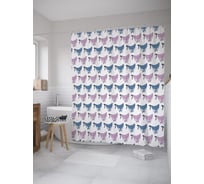 Штора (занавеска) для ванной JoyArty "Довольный кашалот" из сатена, 180х200 см с крючками, sc_59837