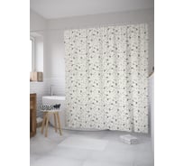 Штора (занавеска) для ванной JoyArty "Бабочки среди колосьев" из сатена, 180х200 см с крючками, sc_60697