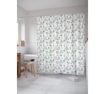 Штора (занавеска) для ванной JoyArty "Разноцветье на лиане" из сатена, 180х200 см с крючками, sc_54553