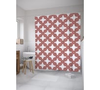 Штора (занавеска) для ванной JoyArty "Сетка из цветов" из сатена, 180х200 см с крючками, sc_60109