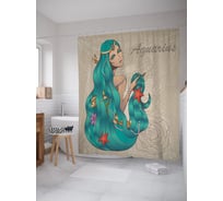 Штора (занавеска) для ванной JoyArty из сатена, 180х200 см с крючками sc_58194