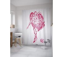 Штора (занавеска) для ванной JoyArty "Дева с крыльями" из сатена, 180х200 см с крючками, sc_60186