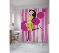 Штора (занавеска) для ванной JoyArty "Девушка Скорпион" из сатена, 180х200 см с крючками, sc_60277