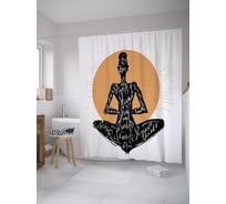 Штора (занавеска) для ванной JoyArty из сатена, 180х200 см с крючками sc_60603