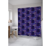 Штора (занавеска) для ванной JoyArty "Разноцветные формы геометрии" из сатена, 180х200 см с крючками, sc_59233