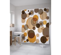 Штора (занавеска) для ванной JoyArty "Векторные диски" из сатена, 180х200 см с крючками, sc_55112