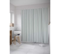 Штора (занавеска) для ванной JoyArty "Тонкие и толстые полосы" из сатена, 180х200 см с крючками, sc_31793