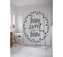 Штора (занавеска) для ванной JoyArty "Дом, милый дом" из сатена, 180х200 см с крючками, sc_54680