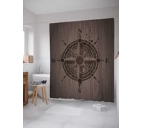 Штора (занавеска) для ванной JoyArty "Старинный ориентир" из сатена, 180х200 см с крючками, sc_38937