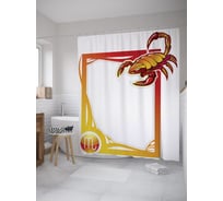 Штора (занавеска) для ванной JoyArty "Скорпион в рамке" из сатена, 180х200 см с крючками, sc_60290