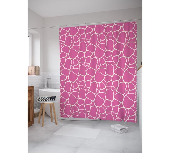 Штора (занавеска) для ванной JoyArty "Потрескавшееся полотно" из сатена, 180х200 см с крючками, sc_38991