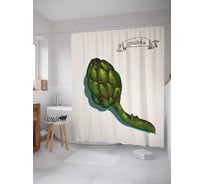 Штора (занавеска) для ванной JoyArty "Шишка артишока" из сатена, 180х200 см с крючками, sc_38890