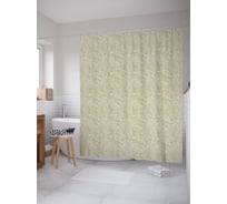 Штора (занавеска) для ванной JoyArty "Винтажные завитки" из сатена, 180х200 см с крючками, sc_57583