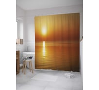 Штора (занавеска) для ванной JoyArty "Огненное отражение" из сатена, 180х200 см с крючками, sc_32632