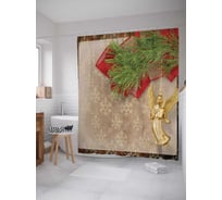 Штора (занавеска) для ванной JoyArty "Рождественский ангел" из сатена, 180х200 см с крючками, sc_5598