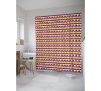 Штора (занавеска) для ванной JoyArty "Мороженое на палочке" из сатена, 180х200 см с крючками, sc_59376